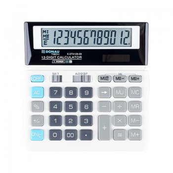 Kalkulator biurowy Donau Tech, 12-cyfr, 155x152x28mm