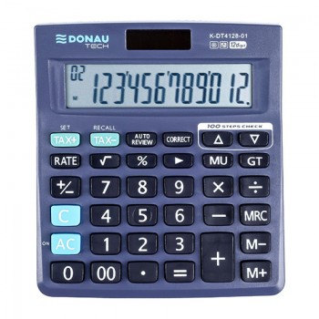 Kalkulator biurowy Donau Tech, 12-cyfr, 140x122x30mm