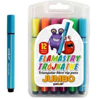 Flamastry Fun&Joy Jumbo trójkątne 12 kolorów