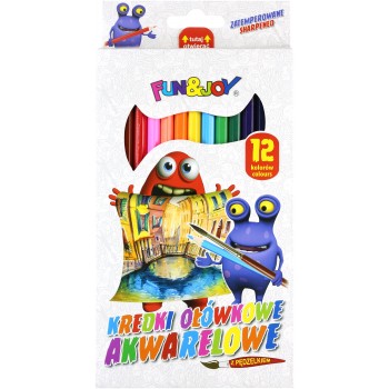 Kredki akwarelowe Fun&Joy 12 kolorów