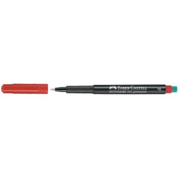 Foliopis Faber-Castell Multimark F, 0.6mm, czerwony