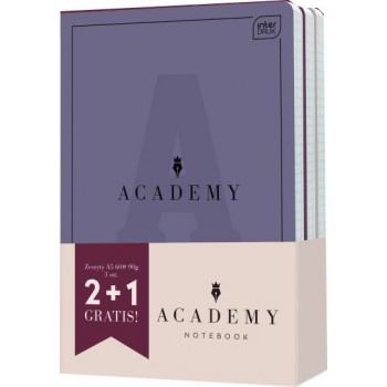 Zeszyt Interdruk Academy A5, 60k, 90g, krata, 3 sztuki