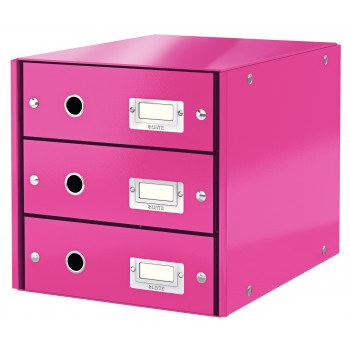 Pojemnik z 3 szufladami Leitz Click & Store różowy
