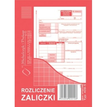 Rozliczenie zaliczki 409-5 MiP A6