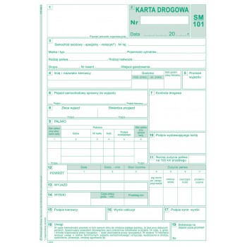 Karta drogowa SM-101 samochód osobowy Michalczyk i Prokop 802-3, A5, 80 kartek