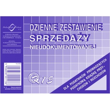 Dzienne zestawienie sprzedaży nieudokumentowanej Michalczyk i Prokop K15, A6, 50 kartek