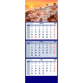 Kalendarz ścienny Michalczyk i Prokop 2024, trójdzielny ,855x315mm