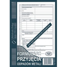 Formularz przyjęcia odpadów metali E-03-3 A5 MiP