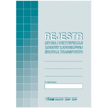 Rejestr mycia i dezynfekcji komory ładunkowej środka transportu H-91-3 A5 MiP