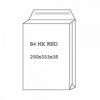 Koperty B4 biała HK RBD z paskiem 25 sztuk