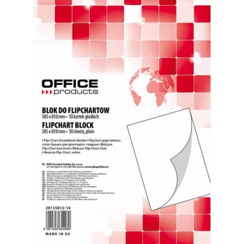 Blok do flipchartów Office Products 58,5x81 cm, gładki 50 kartek