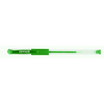Długopis żelowy Office Products, gumowy uchwyt, 0,5mm, zielony