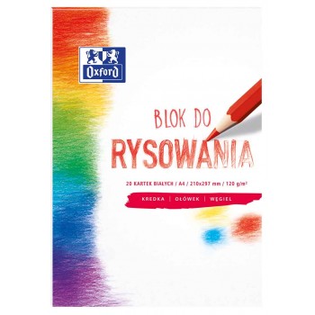 Blok rysunkowy Oxford A4, 120g, 20k, biały