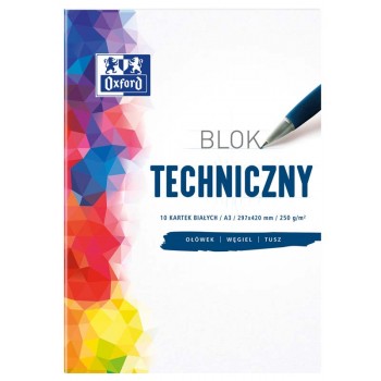 Blok techniczny Oxford A4, 250g biały