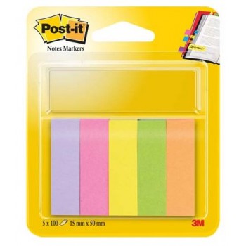 Znaczniki indeksujące Post-It 5x100 sztuk, 15x50mm