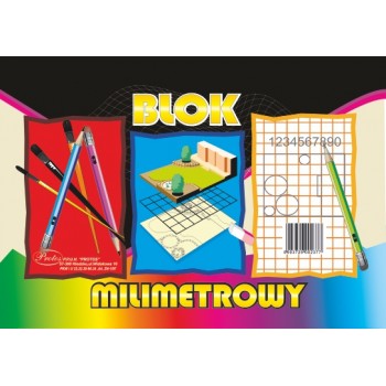 Blok milimetrowy Protos A4, 90g, 20 kartek