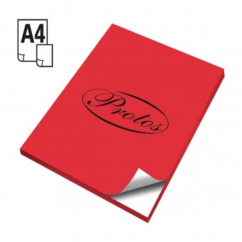 Etykieta samoprzylepna Protos A4, czerwony, 10 arkuszy