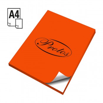 Etykieta samoprzylepna Protos A4, pomarańczowy, 10 arkuszy