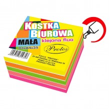 Kostka papierowa Protos 85x85x35mm, fluo, klejona