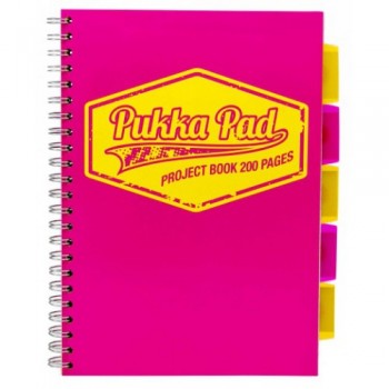 Kołozeszyt Pukka Pad Project Book Neon A4, 200k, różowy