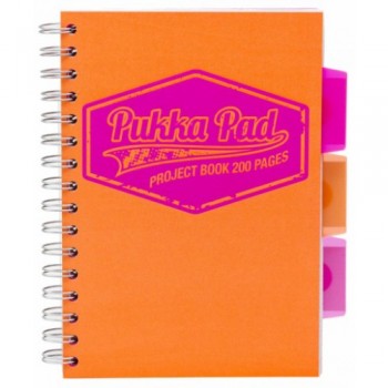 Kołozeszyt Pukka Pad Project Book Neon A4, 200k, pomarańczowy