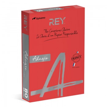 Papier kolorowy Rey Adagio A4, 80g, intensywny czerwony