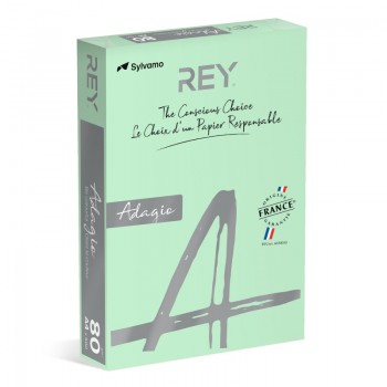 Papier kolorowy Rey Adagio A4, 80g, pastelowy zielony