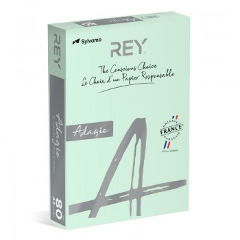 Papier kolorowy Rey Adagio A4, 80g, jasny zielony