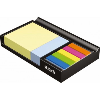 Przybornik z karteczkami na biurko Stick'n, mix kolorów i rozmiarów