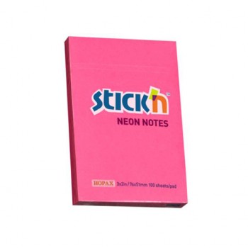 Notes samoprzylepny Stick'n 76x51mm ciemnoróżowy neonowy