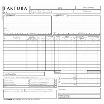 Faktura VAT uniwersalna F3 2/3 A4 Stolgraf