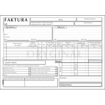 Faktura VAT F18 uniwersalna 1+1 A5 Stolgraf