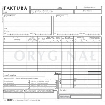 Faktura VAT F19 uniwersalna 1+1, 2/3 A4 Stolgraf