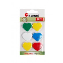 Magnesy do tablic Titanum 30mm 6szt. serca