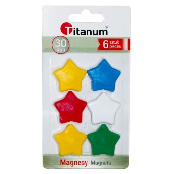 Magnesy do tablic Titanum 30mm 6szt. gwiazdki