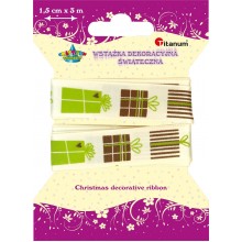 Wstążka dekoracyjna Xmas prezenty 1,5cm x 3m