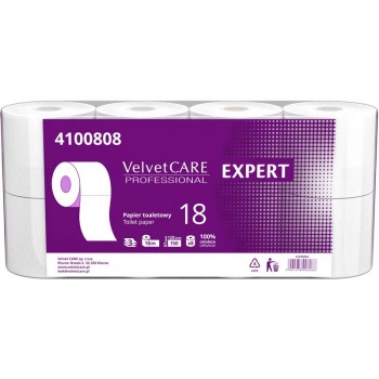 Papier toaletowy Velvet Professional Expert, 3W, 8 rolek, biały