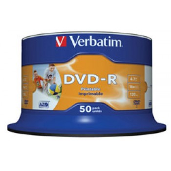 Płyty DVD-R Verbatim 4,7GB cake, 50 sztuk, pod nadruk